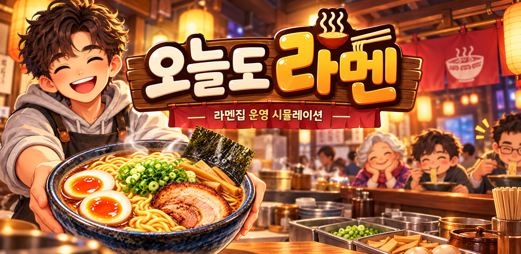 오늘도 라멘 따뜻한 라멘집 풍경